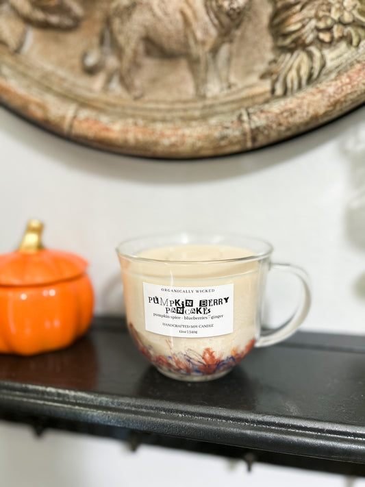 Double Wicked Glass Teacup Soy Candle - 12oz