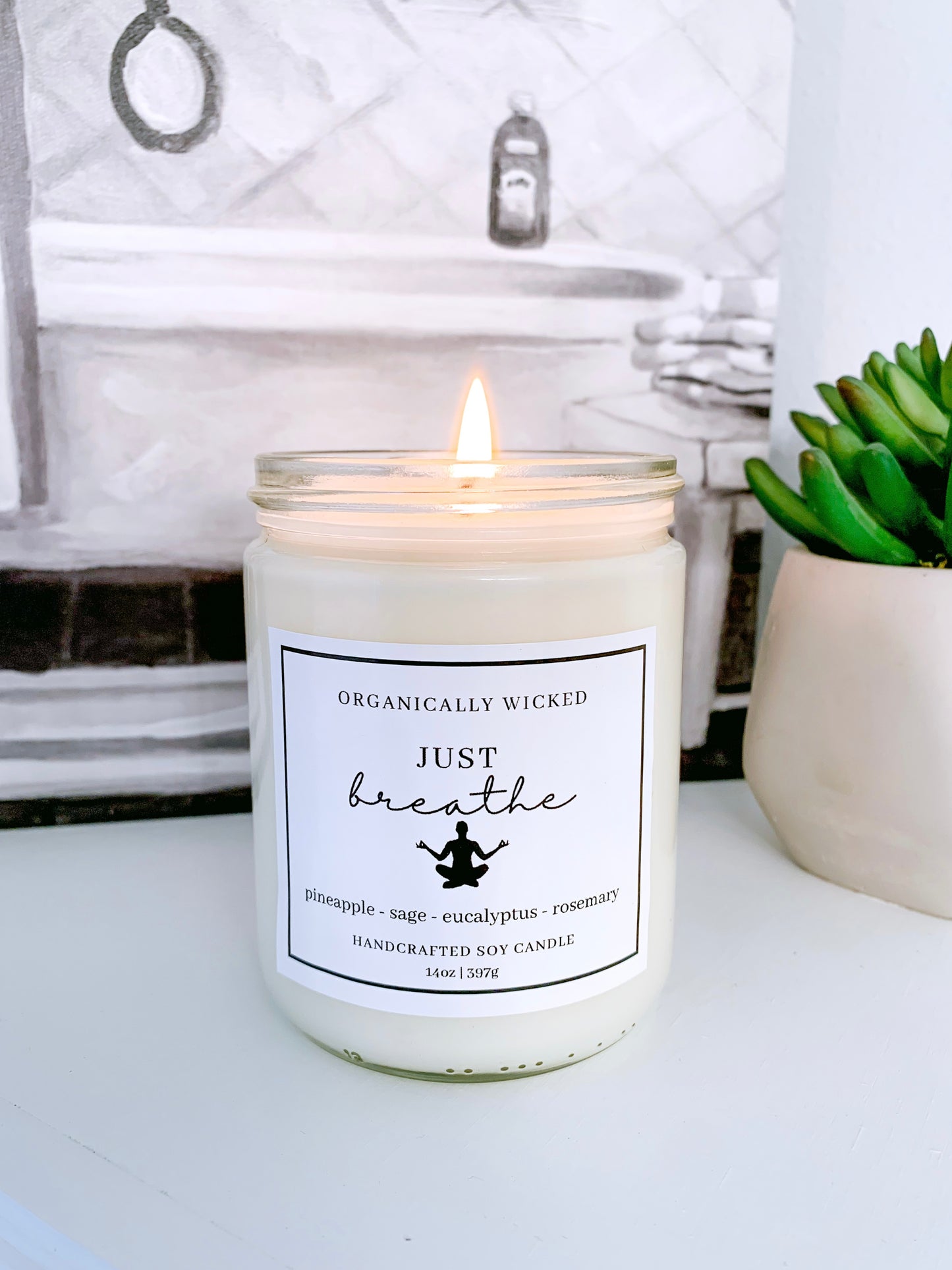 Clear Soy Candle - 14oz - Organically Wicked