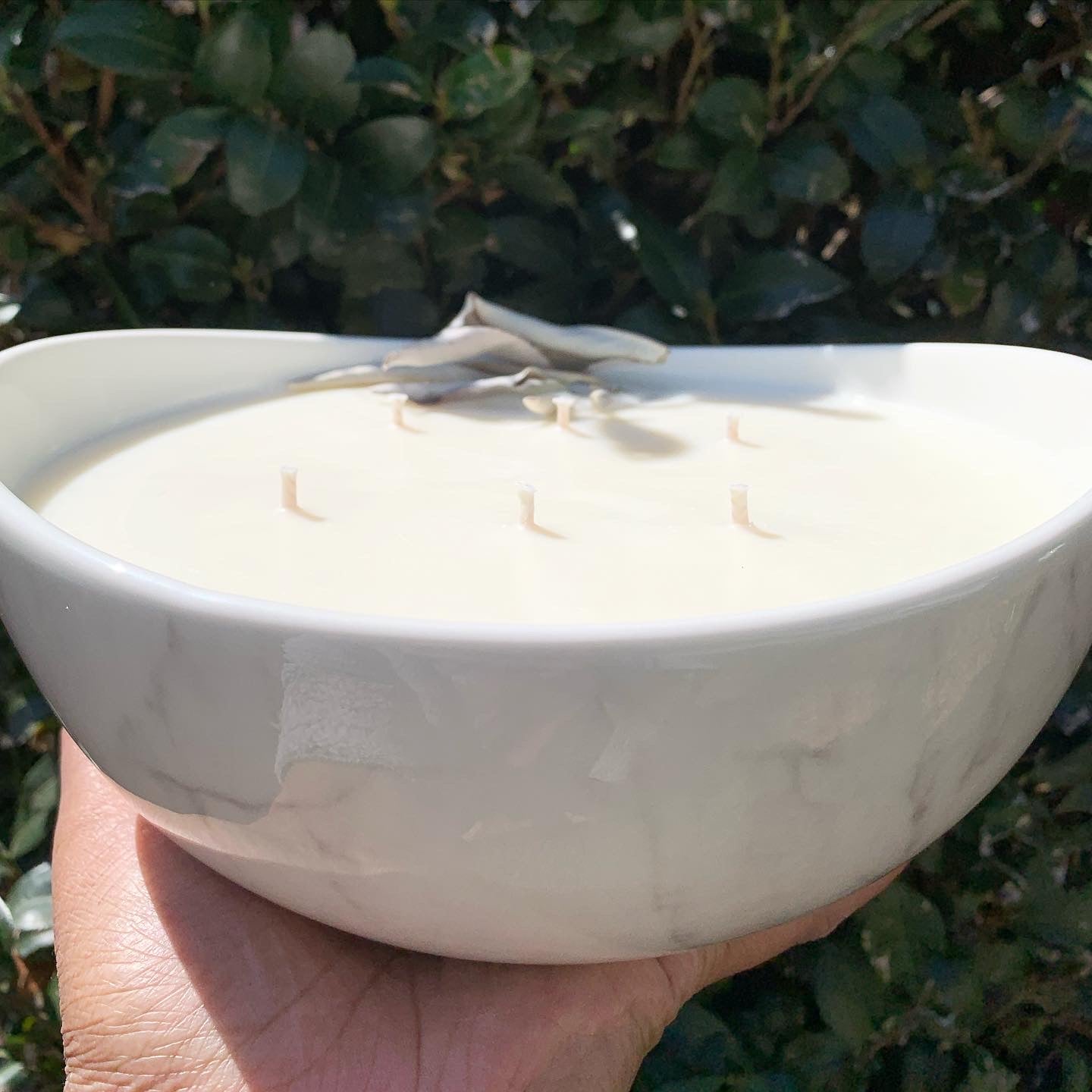 Large Marble Bowl Soy Candle - 36oz - Organically Wicked