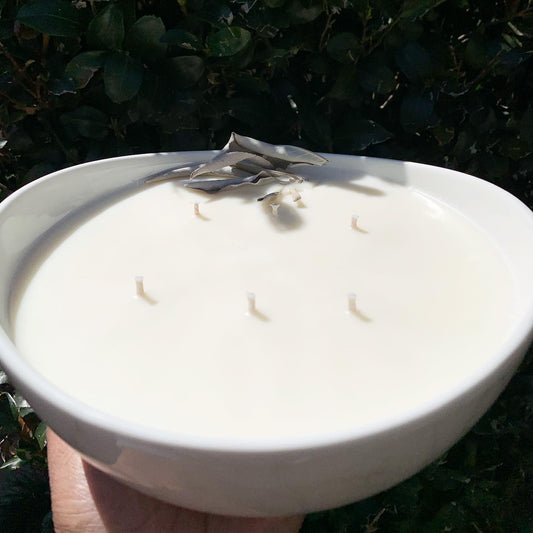 Large Marble Bowl Soy Candle - 36oz - Organically Wicked