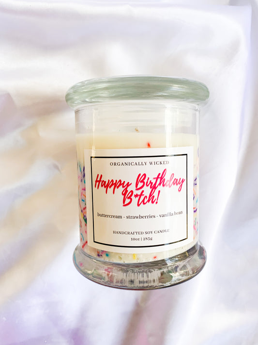 Birthday Soy Candle w/ Sprinkles - 10oz - Organically Wicked