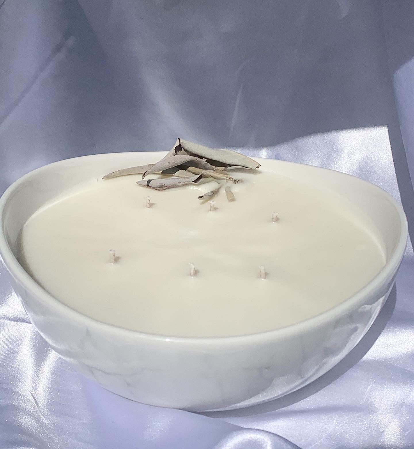 Large Marble Bowl Soy Candle - 36oz - Organically Wicked